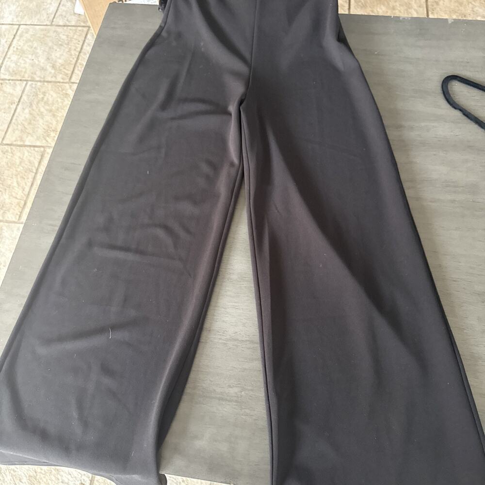 Black Cross Cross Spaghetti Strap Wide Leg Women's Jumpsuit Size S Y2K Club - Picture 5 of 11